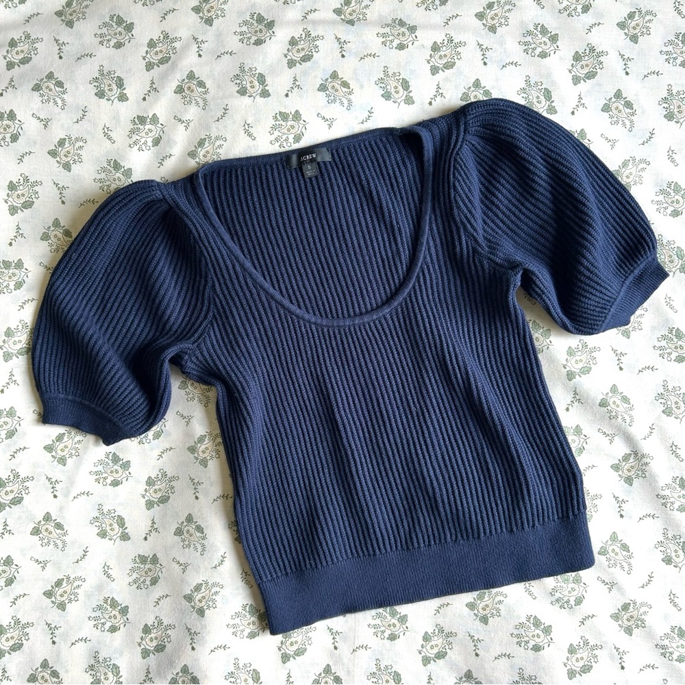 J. Crew Cashmere Blend Puff Sleeve Sweater